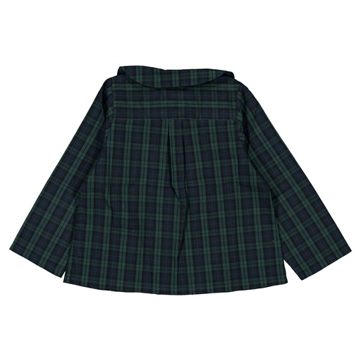 Blouse CONVENTION-tartan bleu