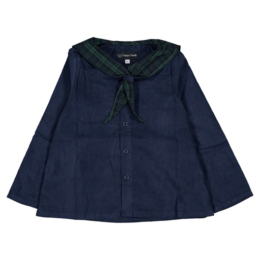 Blouse MONGE- velours bleu