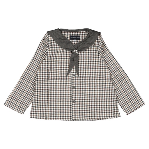 Blouse MONGE- vichy col gris