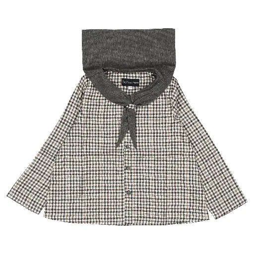 Blouse MONGE- vichy col gris