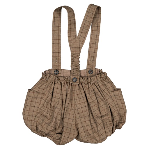 Bloomer à bretelles TERNES- carreaux marron