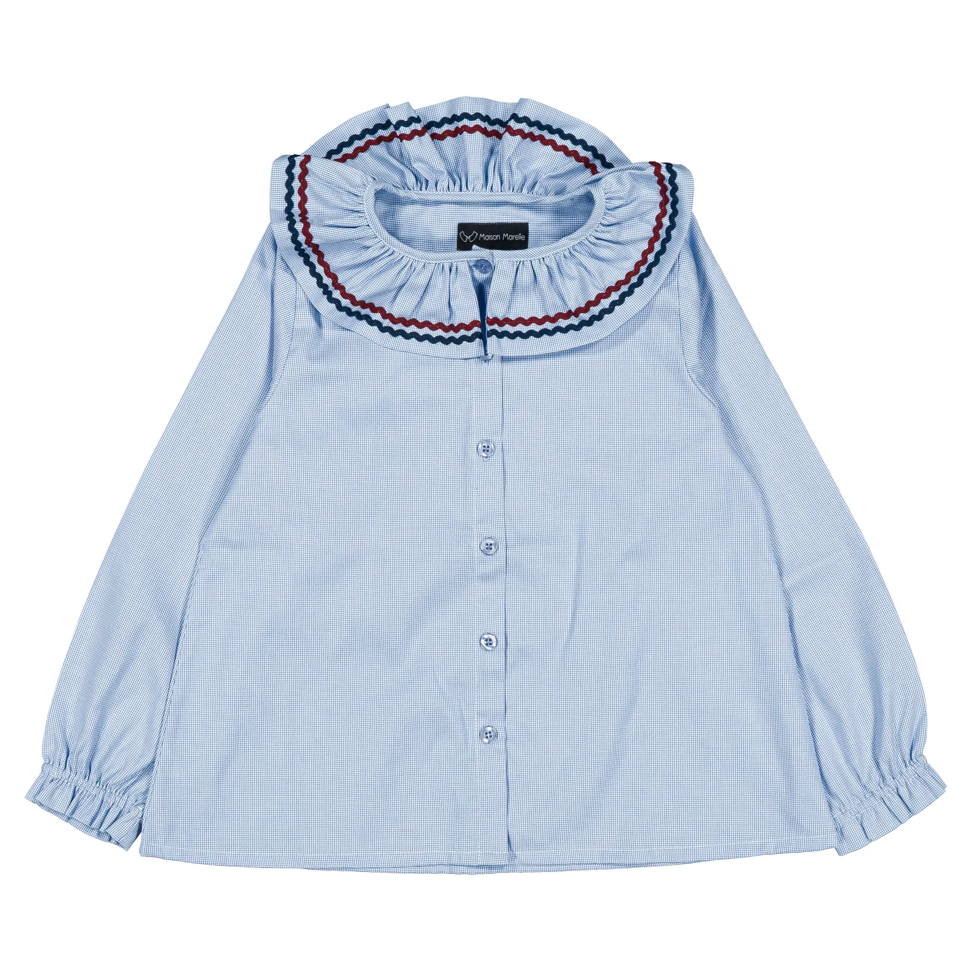 Blouse MAESTRIA- sky pied-de-poule