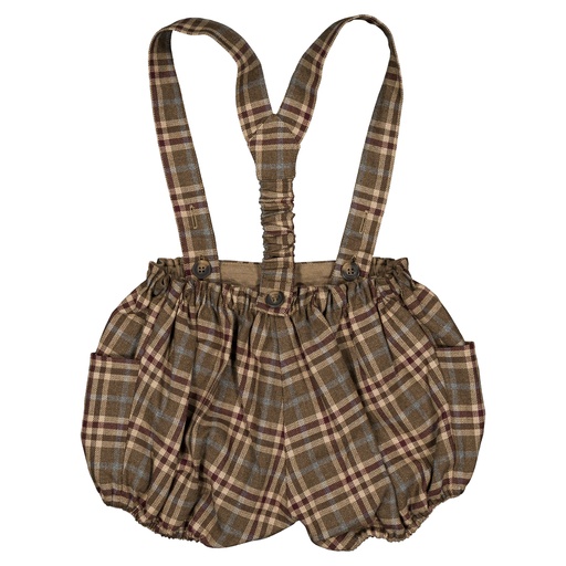 Bloomer à bretelles TERNES-  tartan marron