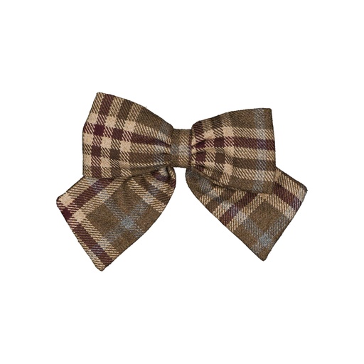 [AH25-D2-BARRETTE-HALLES-TARTANMARRON-TU] Barette HALLES - tartan marron