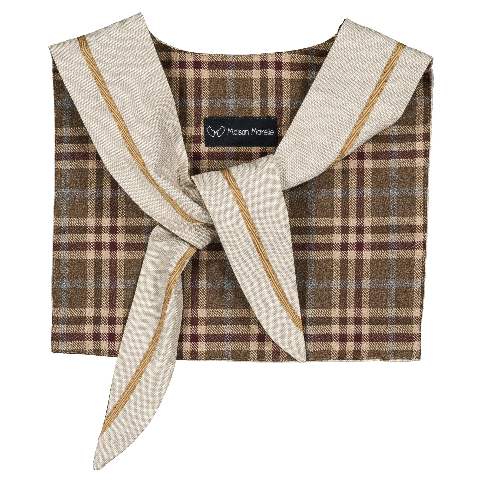 col marin IENA - tartan marron réversible