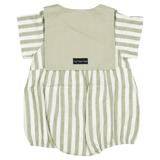 Barboteuse BAC - rayures vertes