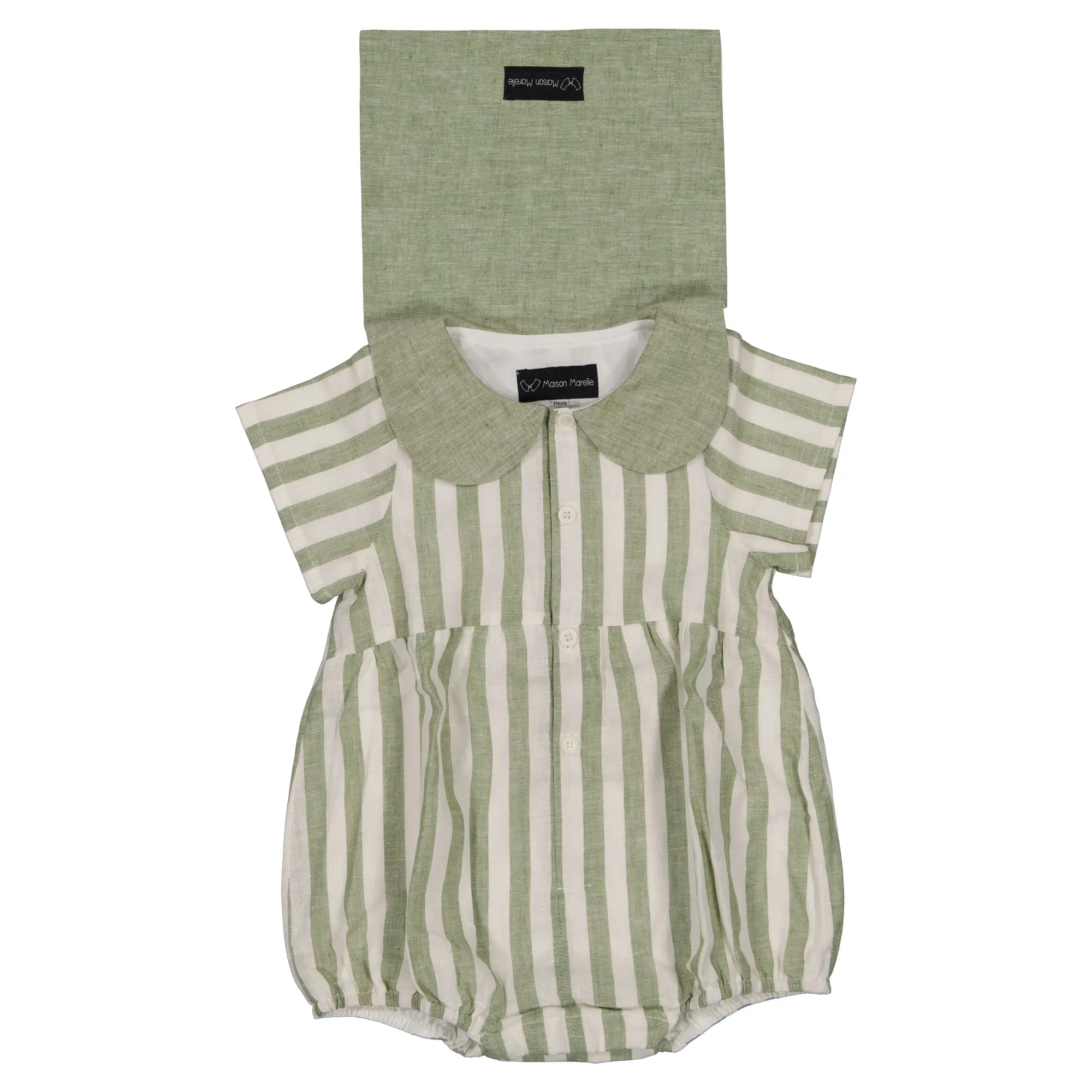 Barboteuse BAC - rayures vertes