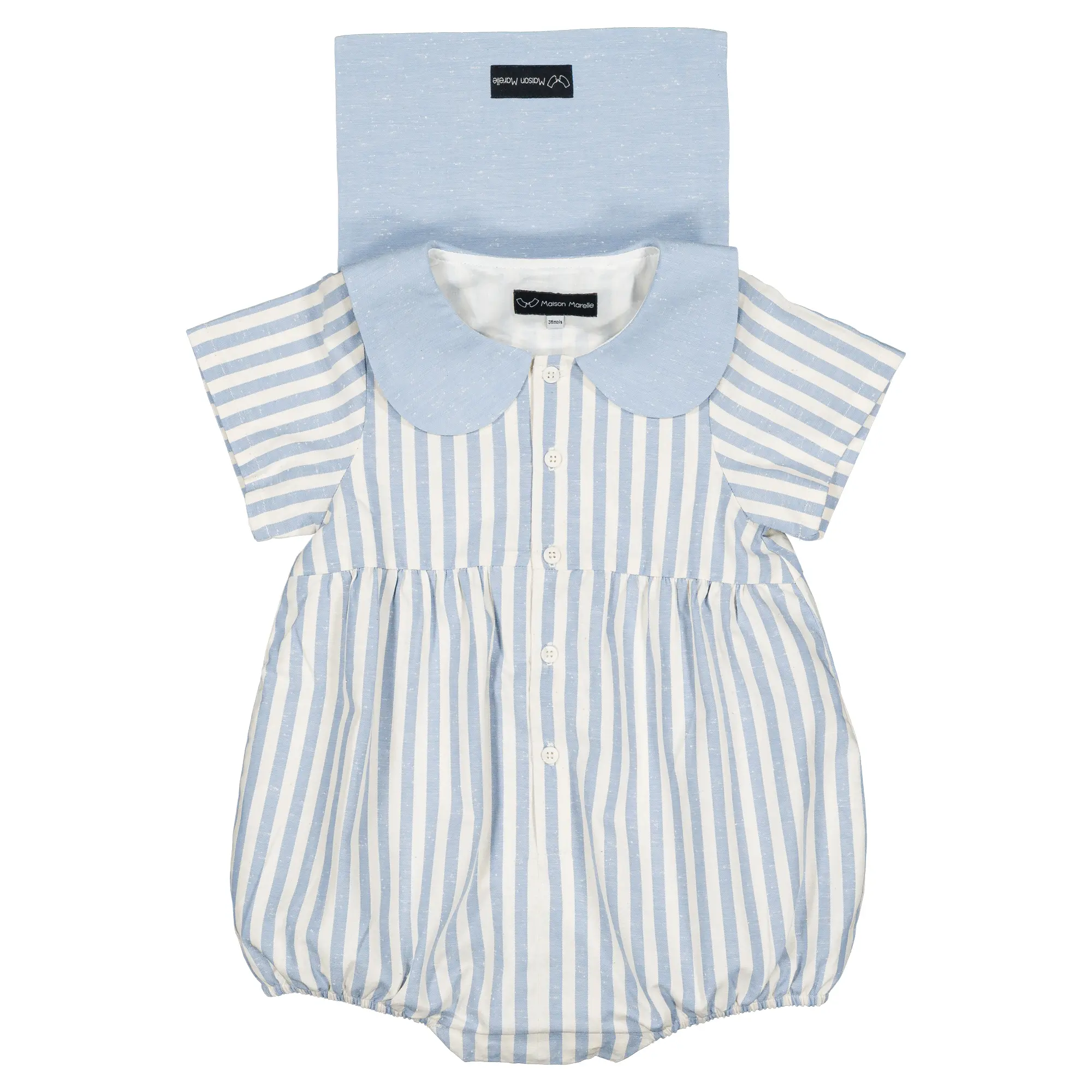 Barboteuse BAC - rayures bleues