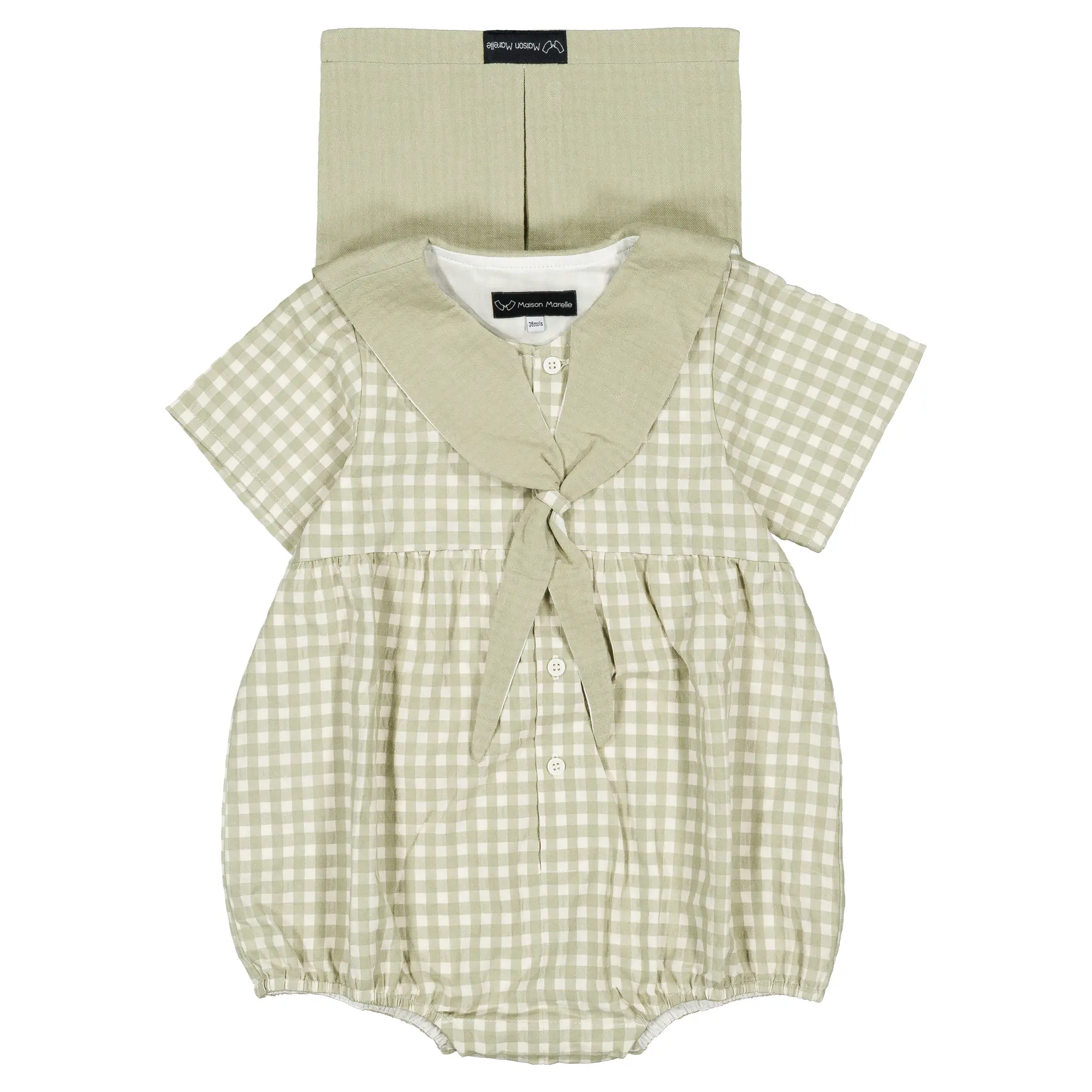 Barboteuse CAMBON - vichy vert