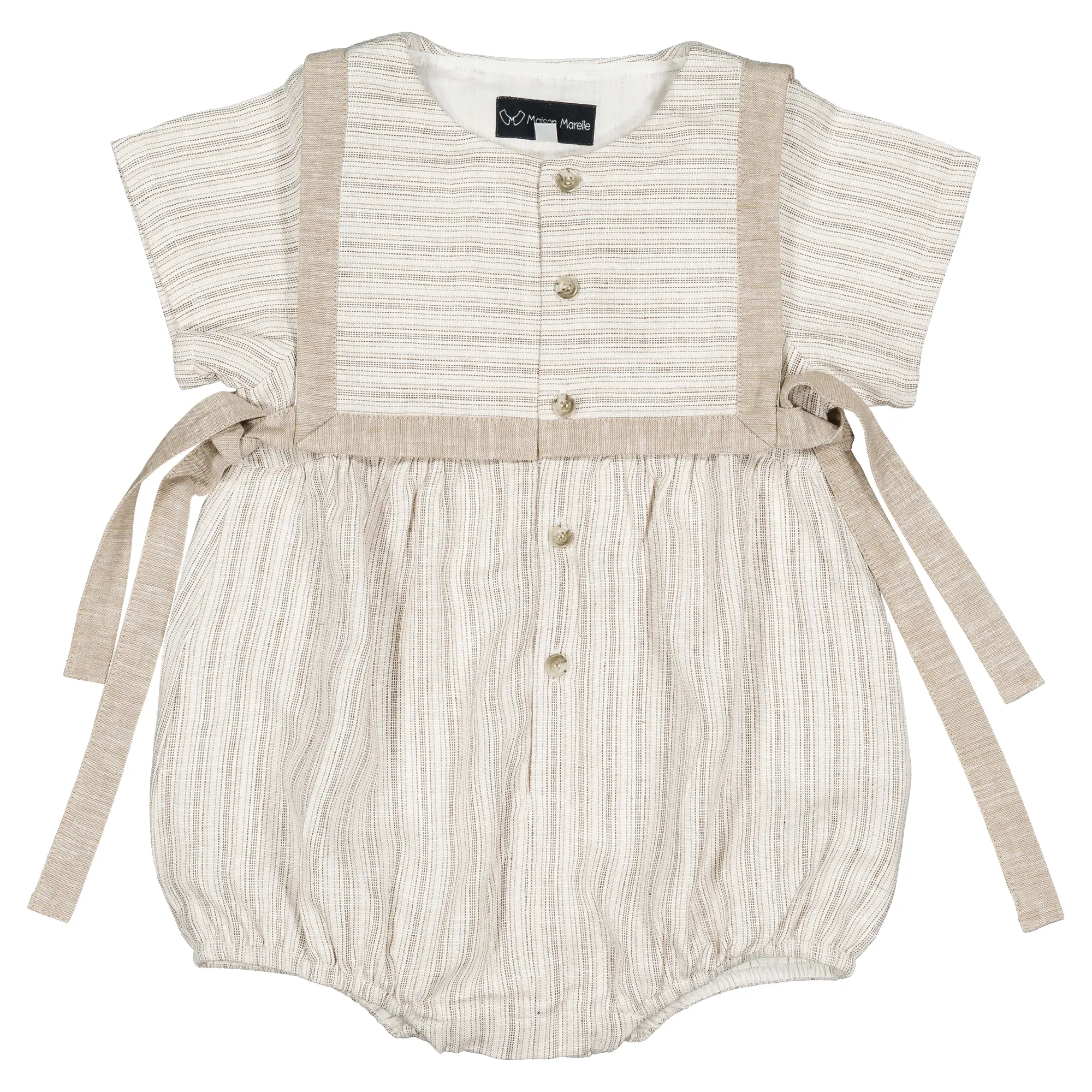 Barboteuse ALMA - rayé beige