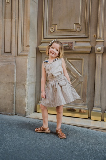 Jupe TOURNON -rayé beige foncé