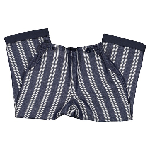 Pantalon LEBON-  maxi rayé bleu