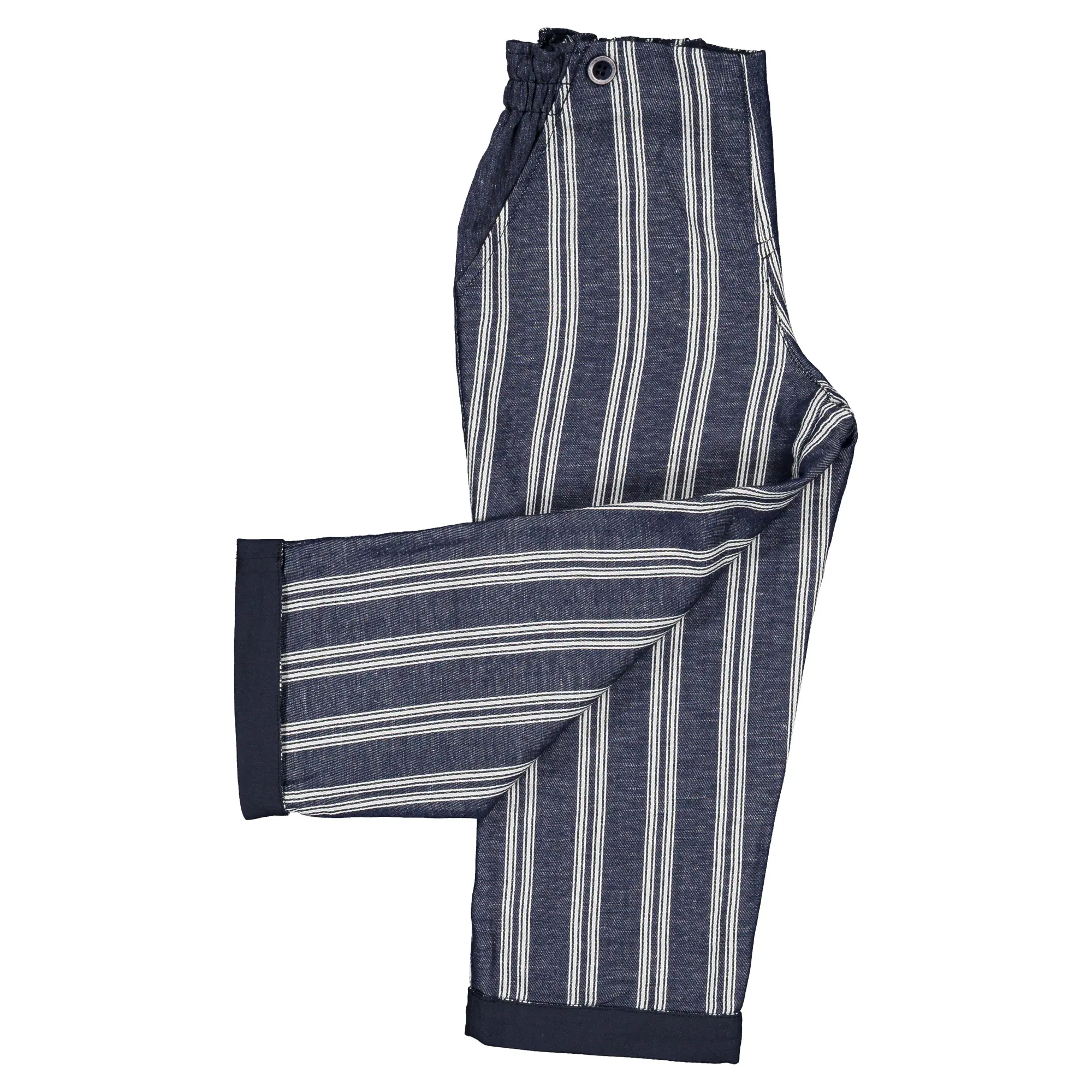 Pantalon LEBON-  maxi rayé bleu