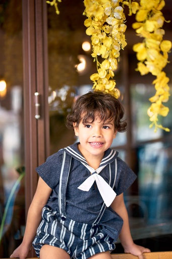 Bloomer à bretelles TERNES-  maxi rayé navy