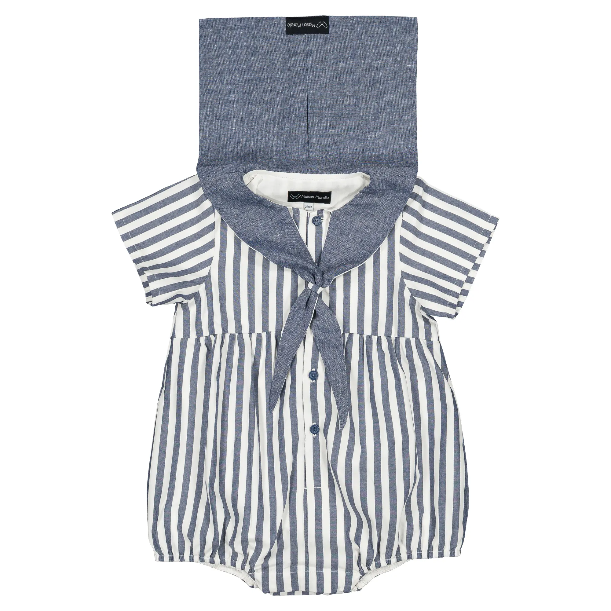 Barboteuse CAMBON - rayé bleu foncé