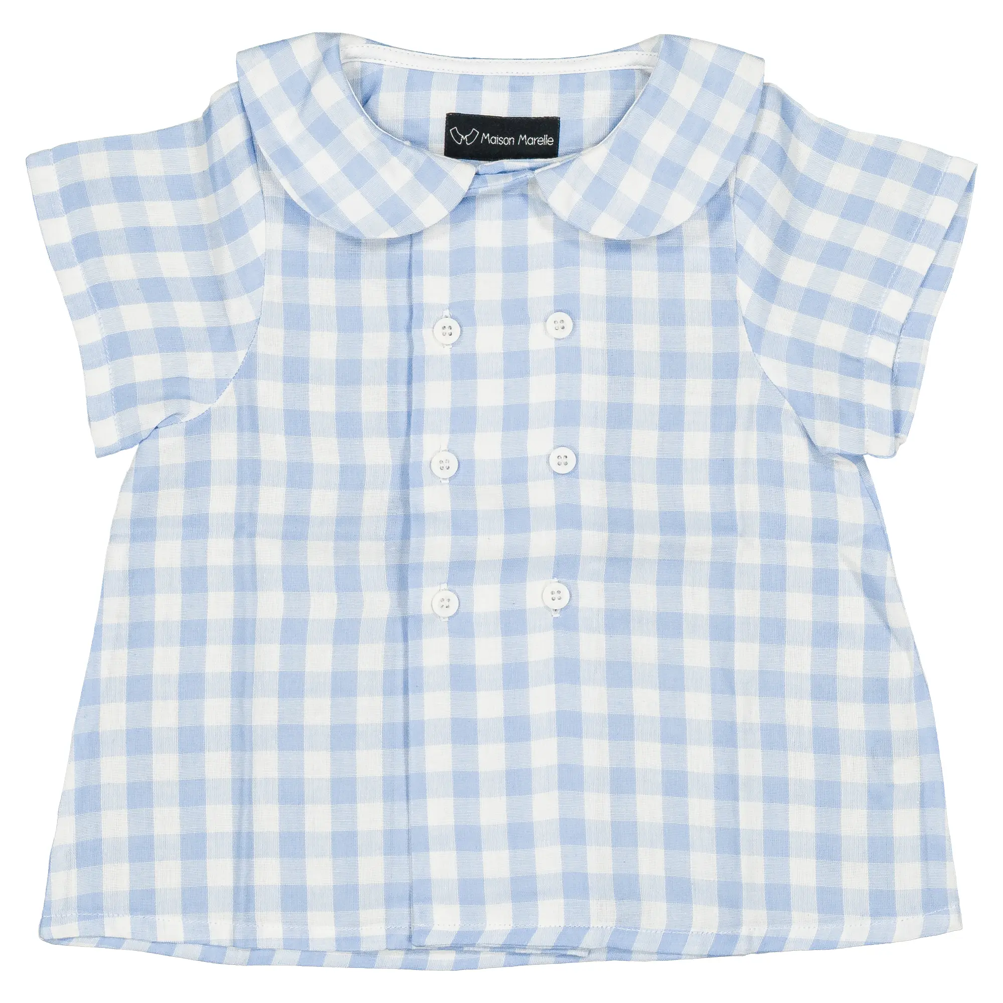 Blouse CONVENTION- vichy bleu