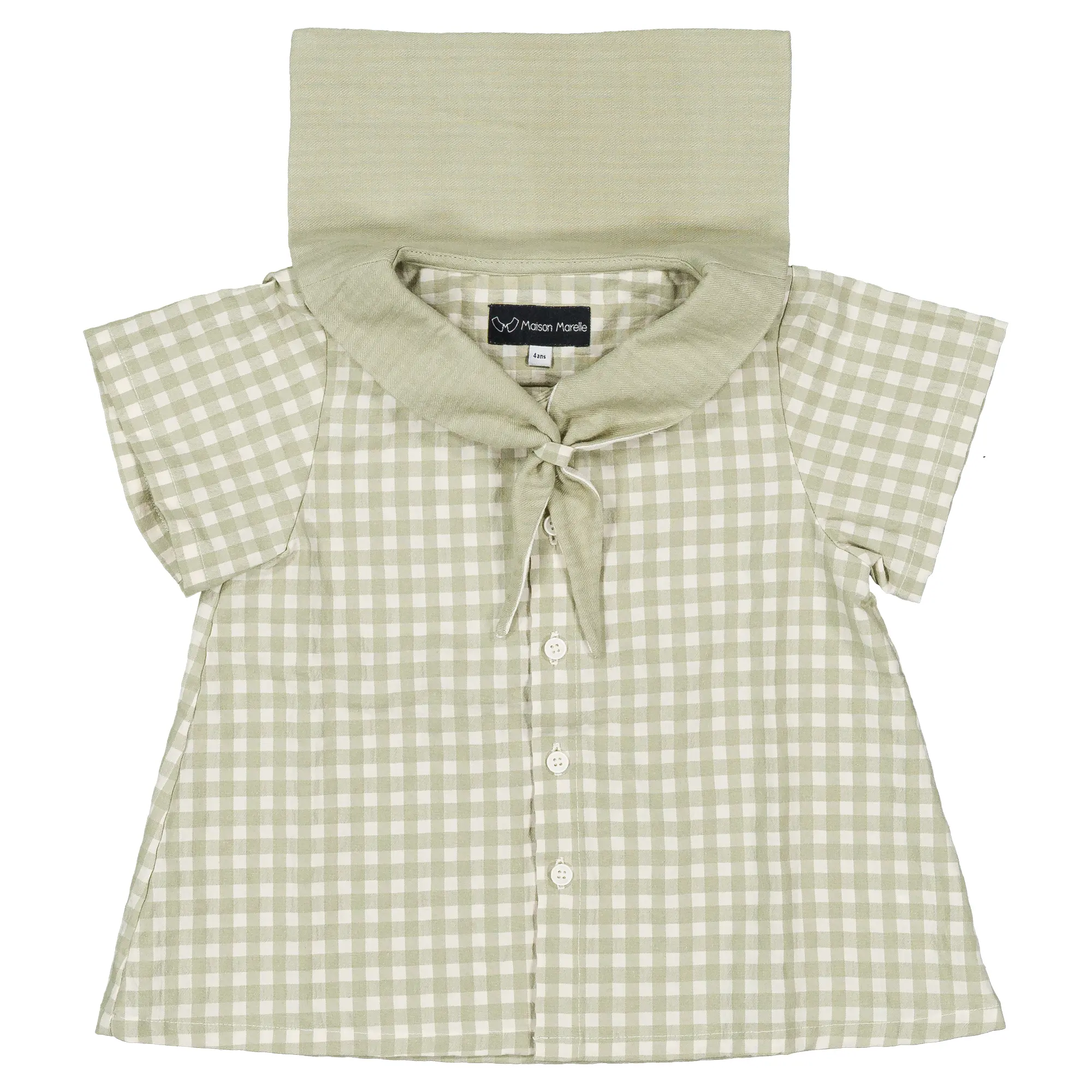 Blouse MONGE- vichy thé vert
