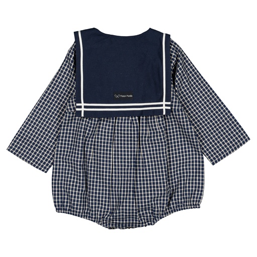 Barboteuse BAC - tartan bleu