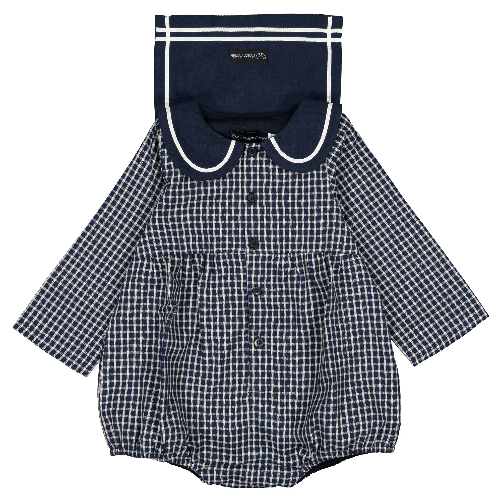 Barboteuse BAC - tartan bleu