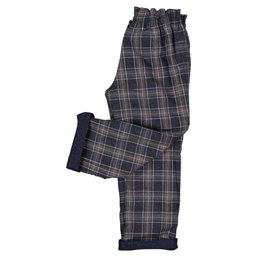 Pantalon LEBON- bleu/tartan bleu réversible