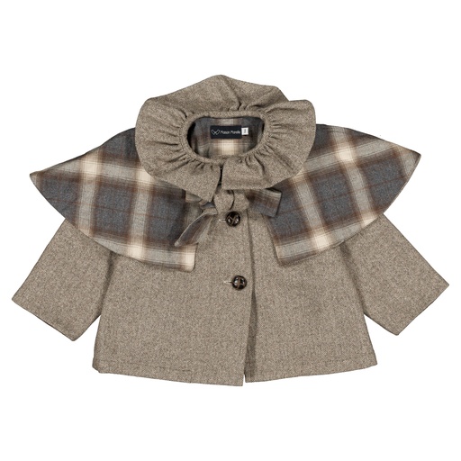 Veste DURET- chevron taupe en lainage