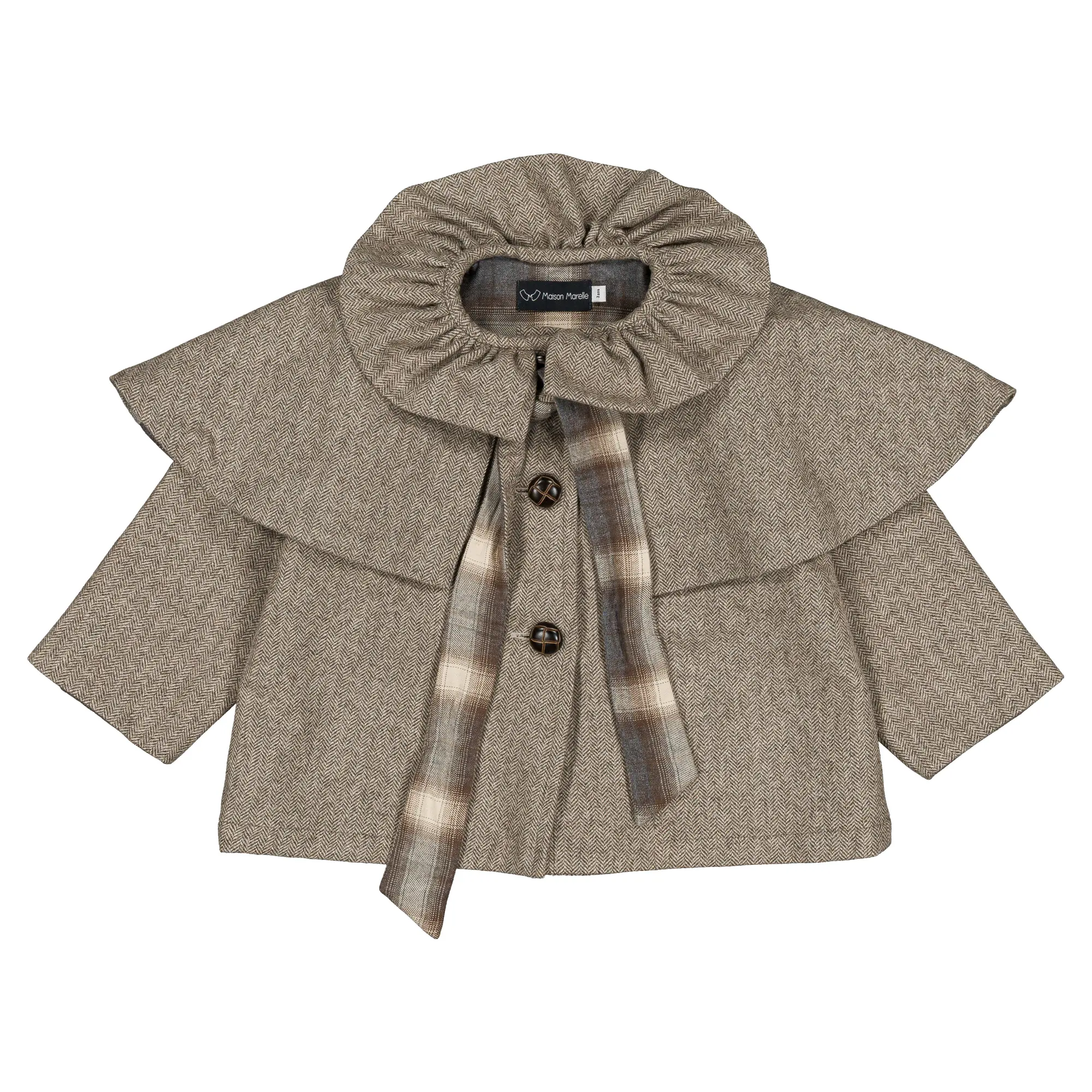 Veste DURET- chevron taupe en lainage