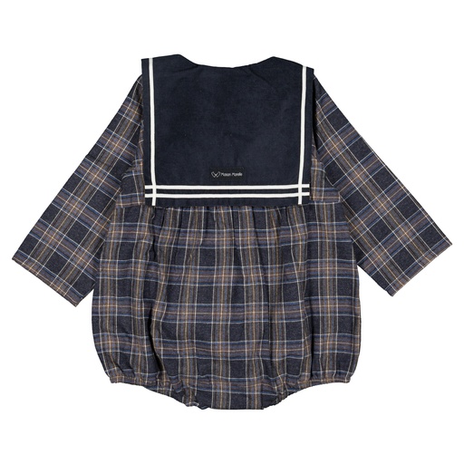 Barboteuse BAC - tartan bleu