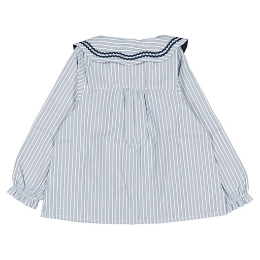 Blouse PASSY - rayures bleu brume