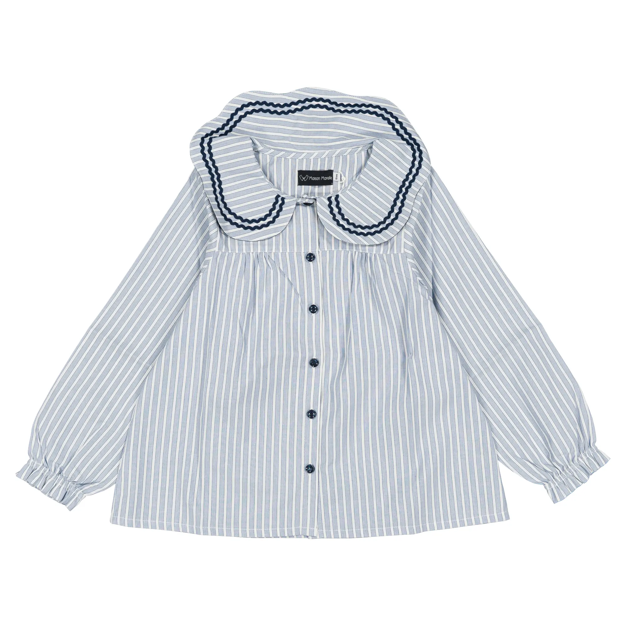 Blouse PASSY - rayures bleu brume