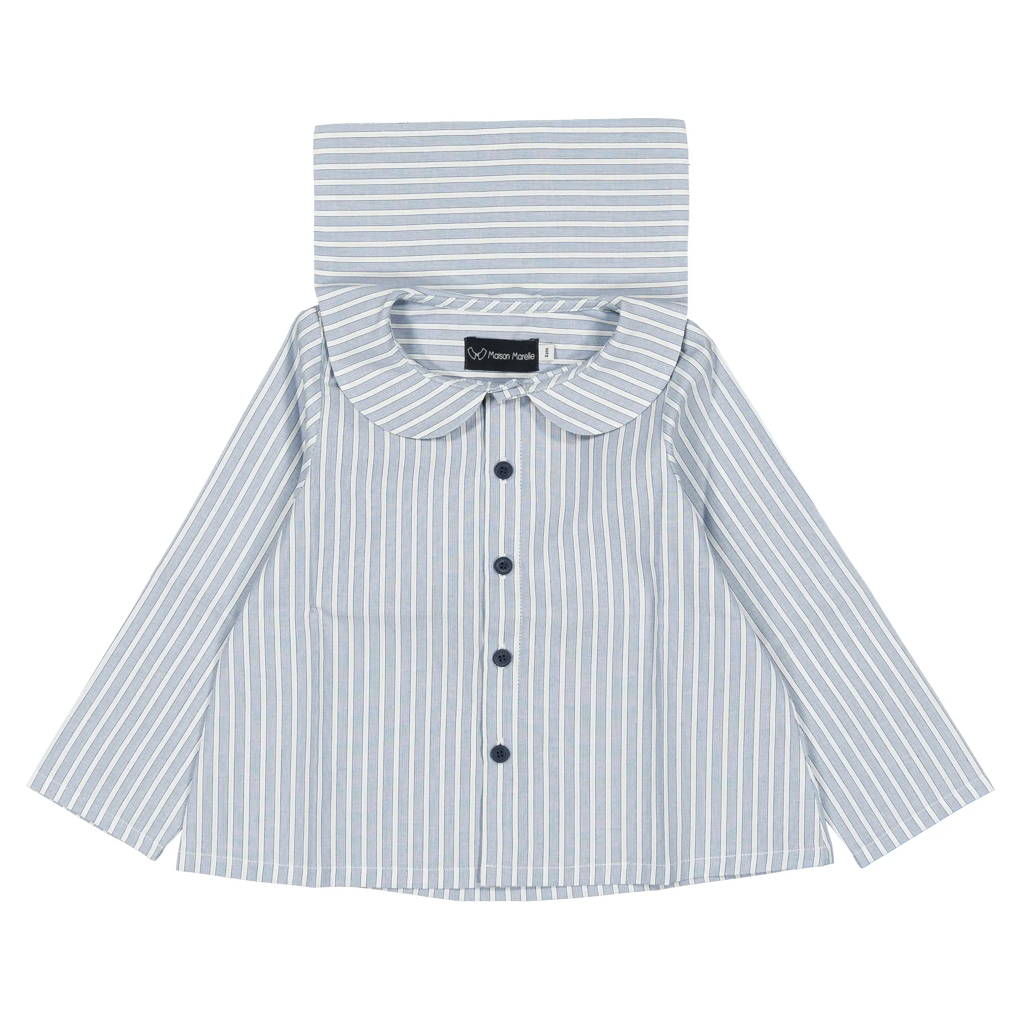 Blouse MONCEAU- rayures bleu brume