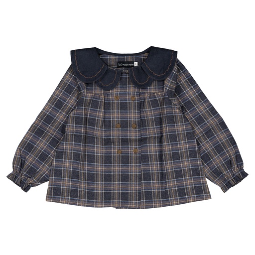 Blouse NOLLET - tartan bleu