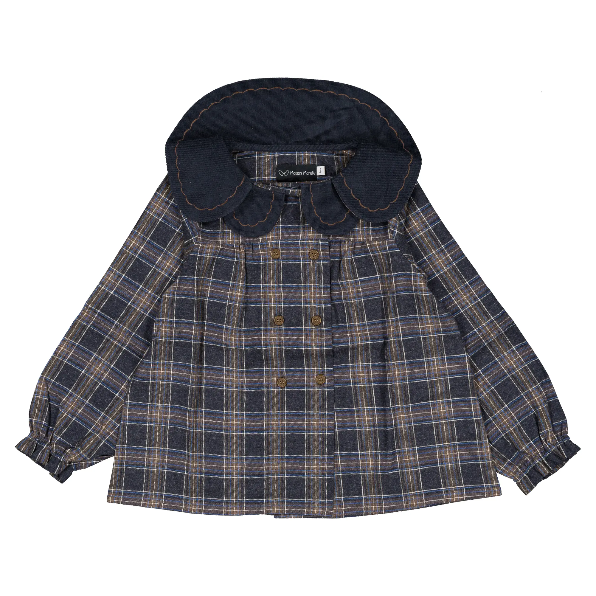 Blouse NOLLET - tartan bleu