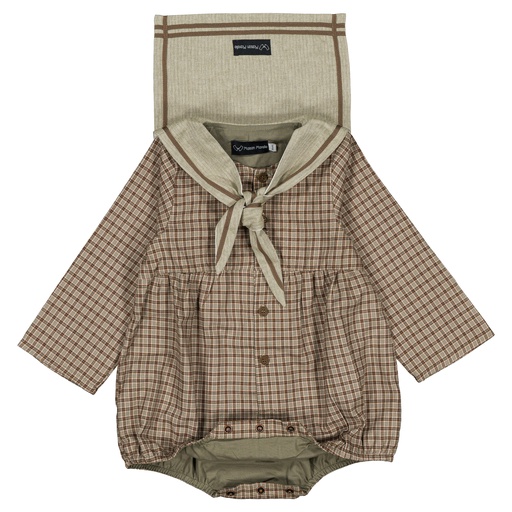 Barboteuse MAZET - carreaux olive