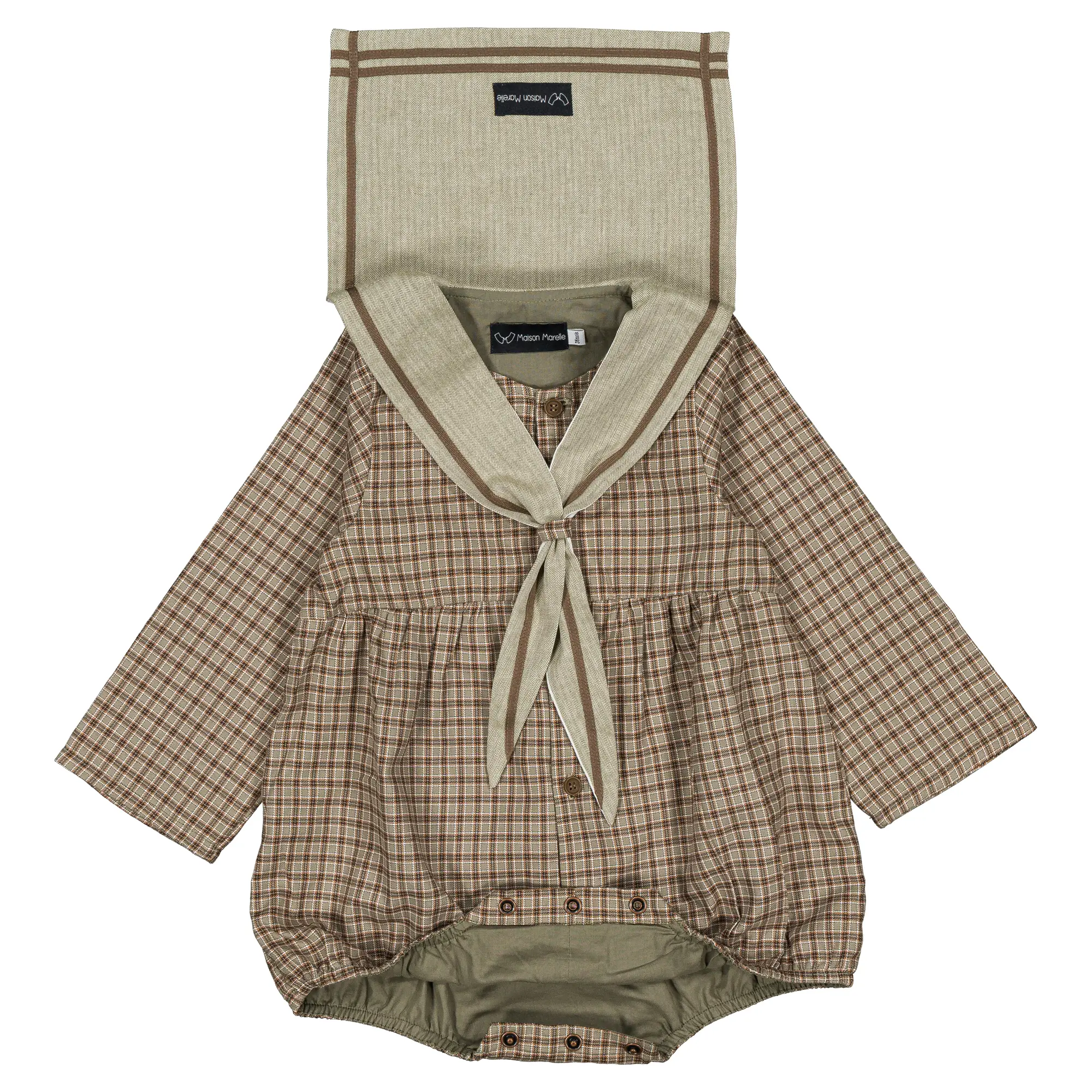 Barboteuse MAZET - tartan olive
