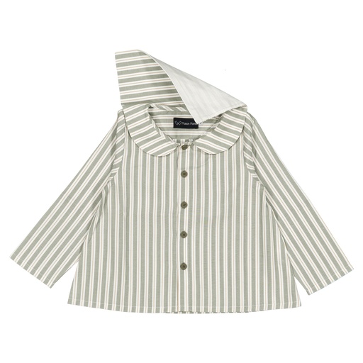 Blouse MONCEAU- rayures sauge
