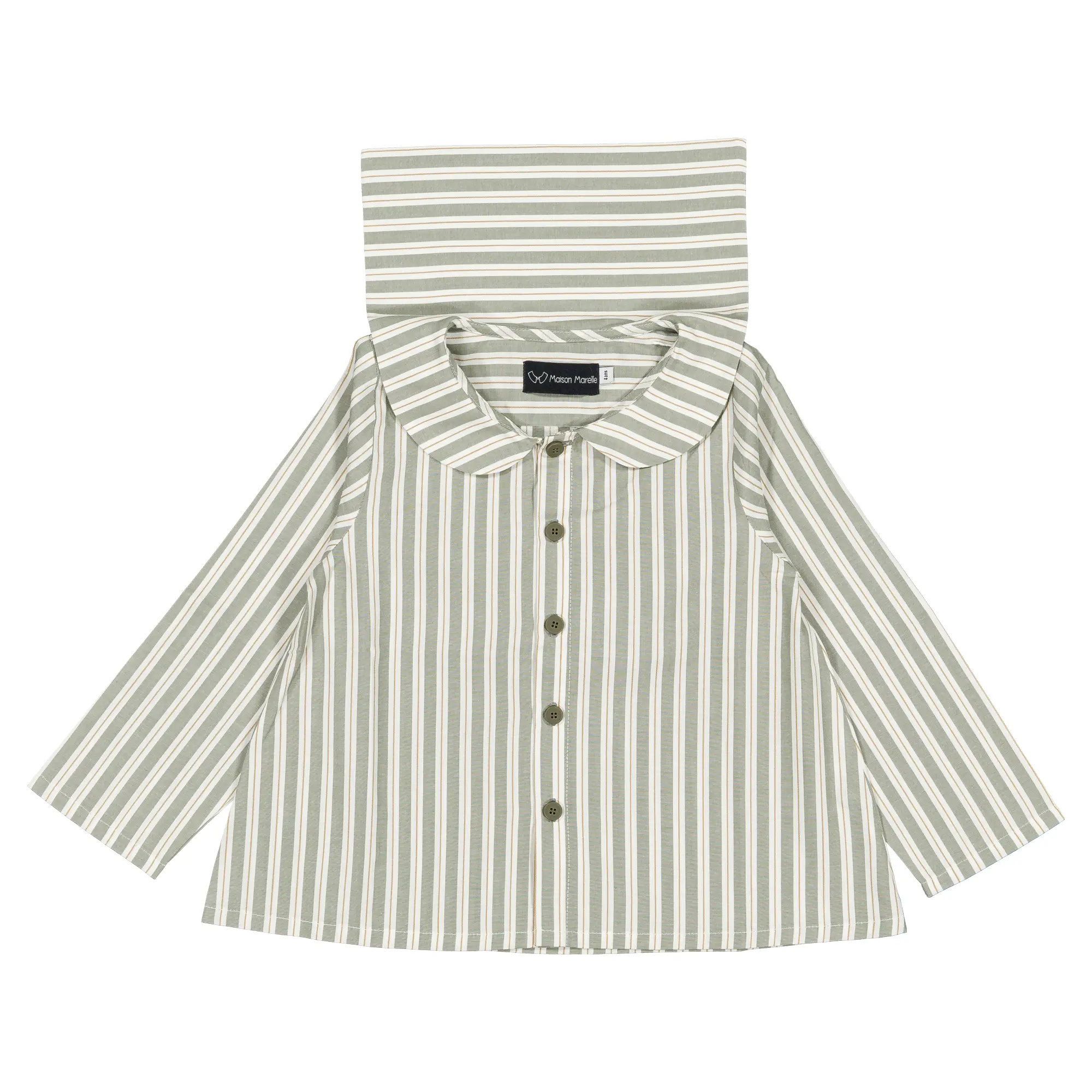 Blouse MONCEAU- rayures sauge