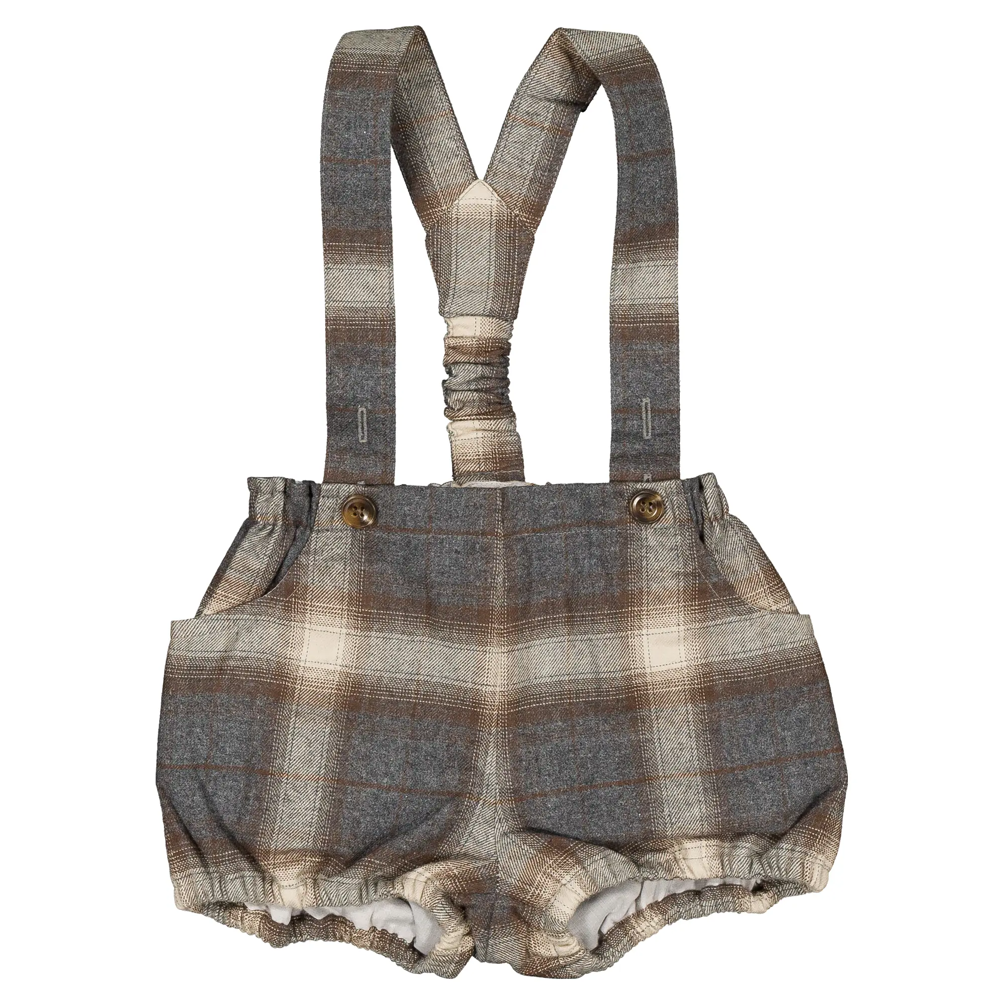 Bloomer à bretelles TERNES- tartan marron